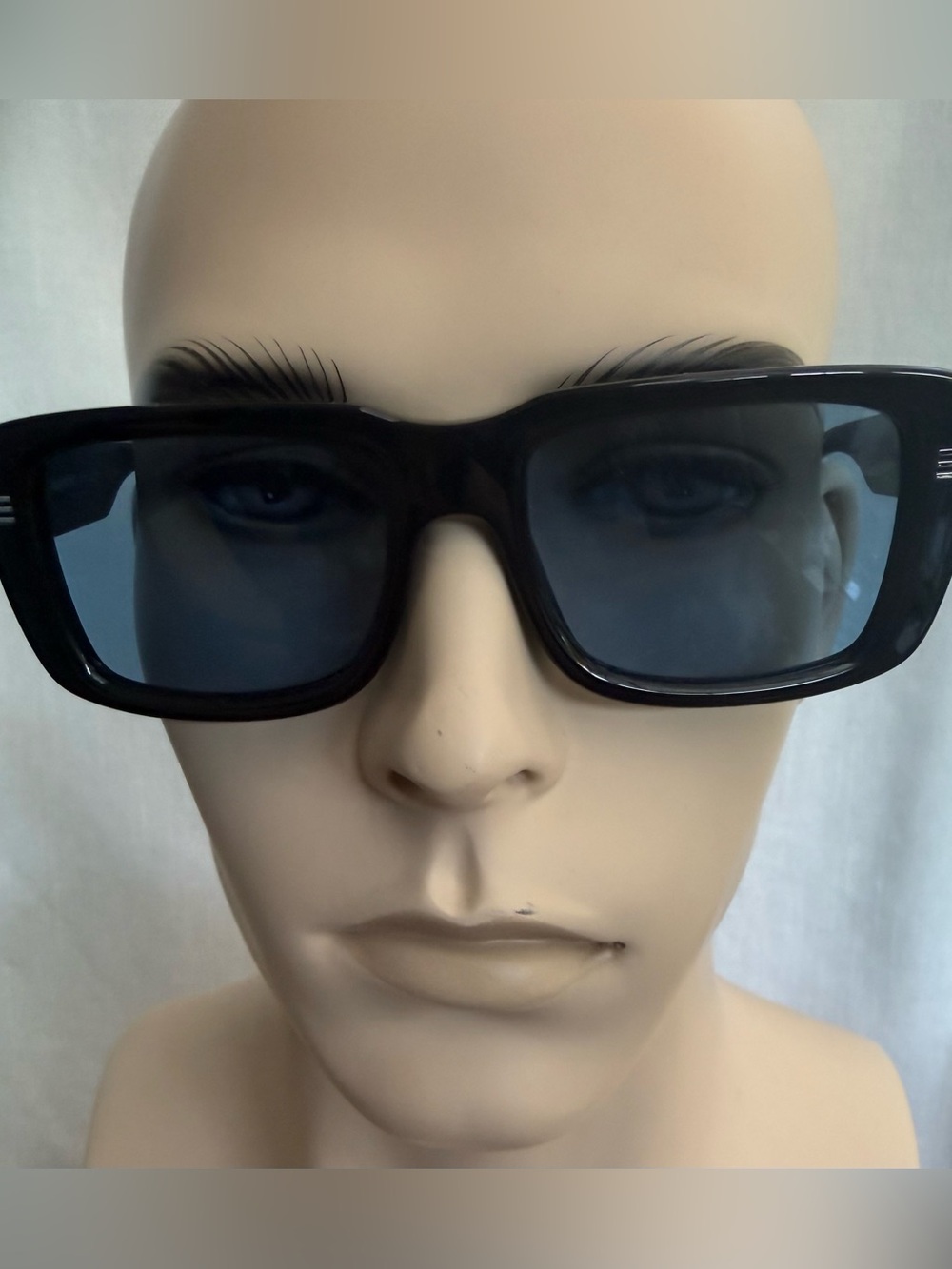 Men's Burberry Black Square Sunglasses with Blue Lenses